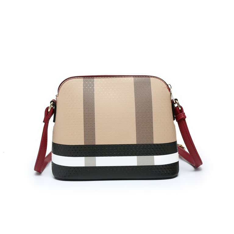 XB Womens Plaid Bucket Bag Crossbody Handbag Messenger Bag