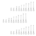thumbnail image 1 of 30 Paquetes de Vástagos Articulados para Atar Moscas de material acero Inoxidable, 5 Tamaños, Aparejos de Bricolaje Cola Vástago articulado de calavera de pescado, 1 of 5