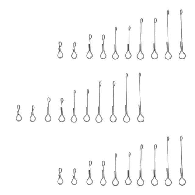 30 Paquetes de Vástagos Articulados para Atar Moscas de material acero Inoxidable, 5 Tamaños, Aparejos de Bricolaje Cola Vástago articulado de calavera de pescado