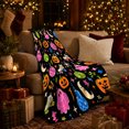 thumbnail image 3 of Spooky Fun Retro Roller Disco Halloween, Festive Halloween Scene, Warm Flannel Blanket for Living Room and Family Room, Art Lovers Halloween Gift, Festive Home Decor, 3 of 9