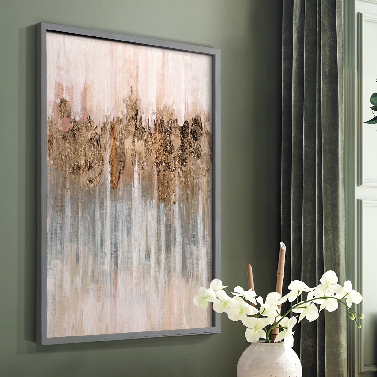 Spring Shadows in Gray Solid Wood 22 x 28 Framed Print