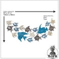 thumbnail image 5 of School of 18 Fish Wall Art, Crescent, Vivid Blue with Shimmery Silver, Muted Grey and Beige Paint, Iron, 5 Feet Wide (2 3/4 L x 59 W x 31 1/2 H Inches), 5 of 7