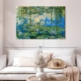thumbnail image 2 of Elephant Stock Water Lilies Wall Art - Horizontal Canvas Wall Art - Living Room Wall Decor - Abstract Canvas - Teal And Blue Decor By Claude Monet - 48" x 32", 2 of 8