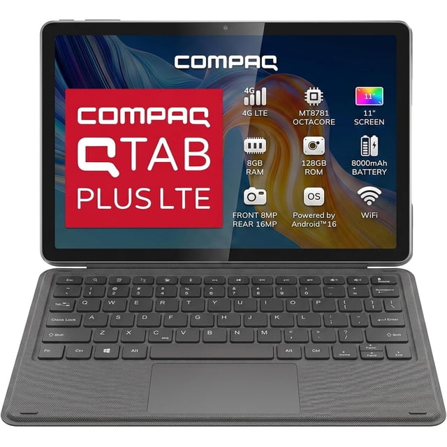 Tablet Compaq QTab Plus LTE 11" Android 16 8GB RAM 128GB 4G LTE Negro