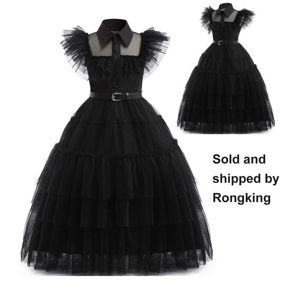 Black Dress for Girls Kids Halloween Movie Cosplay Costume Outfit