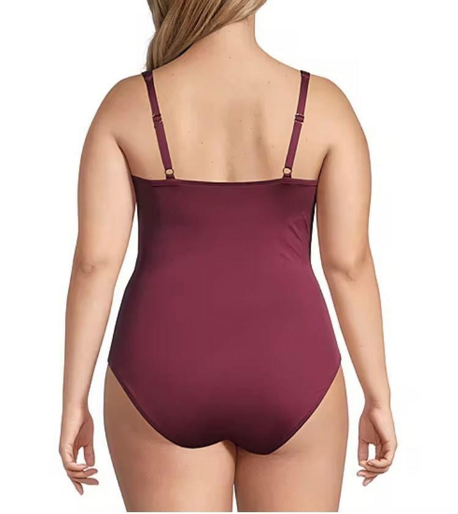 Women's Plus Size Slimming Control Ruched Front One Piece Swimsuit