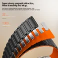 thumbnail image 5 of Magnetic Silicone Strap for Apple Watch Band Ultra 2 49mm 45mm 41mm Bracelet for Iwatch Series 9 8 7 6 SE 5 4 38 42mm 44mm 40mm (Grey Orange,38mm 40mm 41mm), 5 of 7