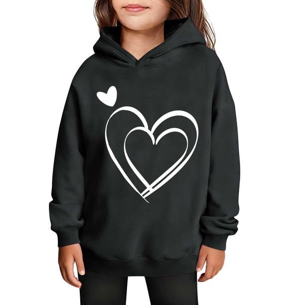 Sudaderas con capucha para niños y niñas, sudaderas casuales de manga larga, lindas sudaderas de gran tamaño con bolsillo de polar, chaquetas para niñas