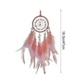 thumbnail image 3 of Hmgxay High Grade Crystal Stones Car Pendant, Exquisite Decorative Dream Catcher, Colorful Feather Wind Chime, Unique Artful Home Pendant(Pink), 3 of 6