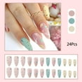 thumbnail image 4 of 24 Pcs Easter Press on Nails Almond Long Fake Nails Cute False Nails & Accessories with Easter Eggs Bunny Design Stiletto Nails Spring Reusable Stick on Nails Artificial Acrylic Nails for Women Girls, 4 of 6