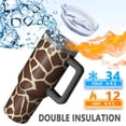 thumbnail image 5 of 40oz Tumbler with Handle and Straw, Vacuum Insulated Stainless Steel Travel Mug, Fits Car Cup Holder, Animal Print, 5 of 6