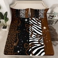 thumbnail image 2 of Homewish Cheetah Zebra Print Queen Sheet Sets for Adult, Dreamy Stars Galaxy Flat Sheet, Brown Modern Bowknot Queen Fitted Sheet, Ultra Soft Bedroom Decor, 4pcs, 2 of 7