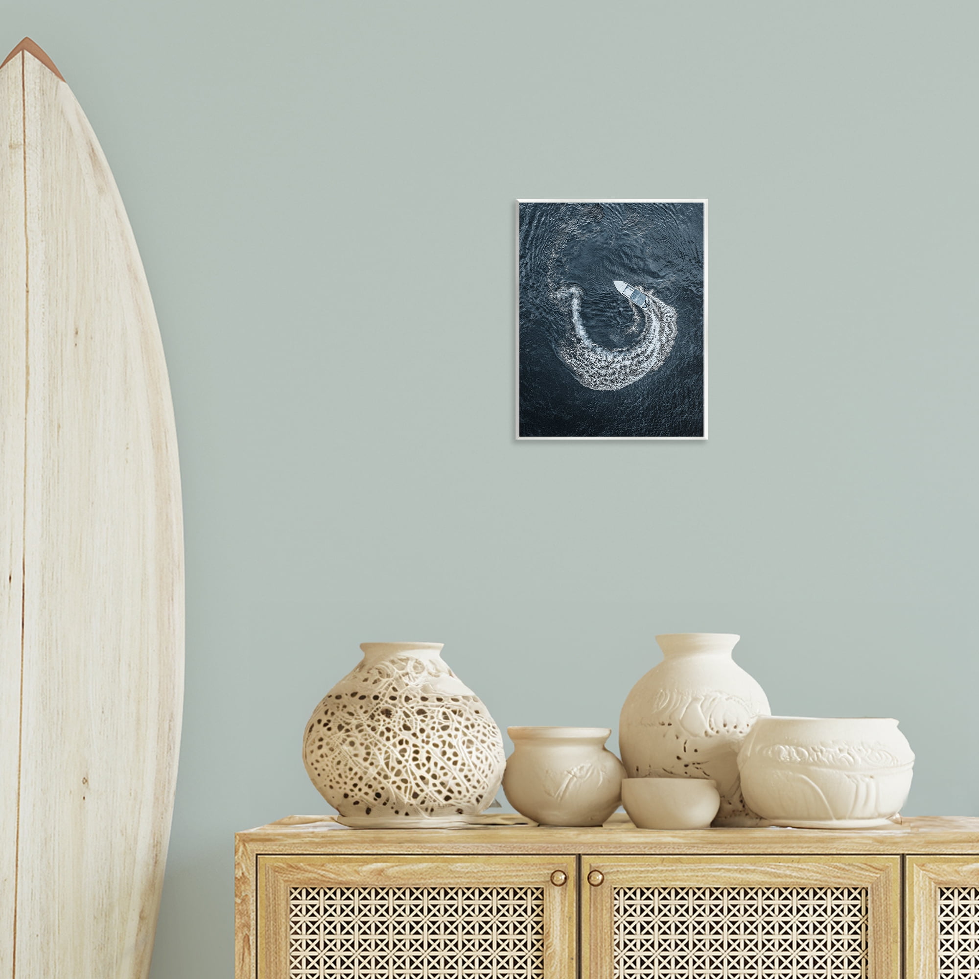 Stupell Industries Boat Circling Water Transportation Photography Unframed Art Print Wall Art, 11 x 14