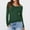 Green, variant on Crunowin Womens Off Shoulder V-neck Crop Tops Casual Long Sleeve Slim Basic T-Shirts Sky Blue Size L