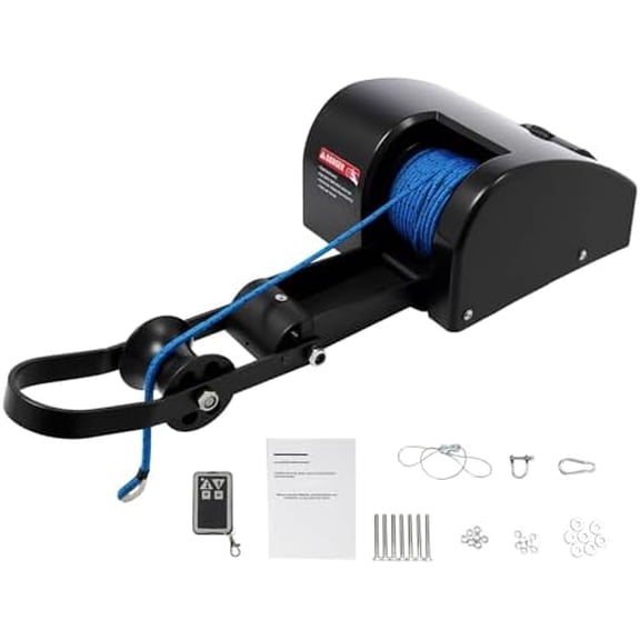 Outdoors Pontoon 35-G3 Electric BoatAnchor Winch, 35LBS Easy-to Operate & Features a High-Efficiency Boat Winch, 12-Volt DC, All Steel Gear Motor & 100-feet Pre-Wound Double-Braid Anchor Rope (69003)