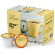 Door County Coffee Breakfast Blend, Costa Rica & Colombia Blend of Specialty Arabica K Cup/Single-Serve Coffee Pods, Medium Roast, 10 Ct Box, Compatible with all Keurig K Cup Brewers