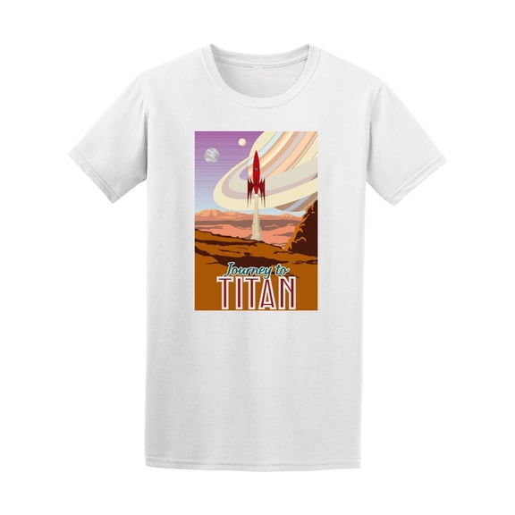 Journey To Titan Saturn Moon T-Shirt Men -Image by Shutterstock, Male 4X-Large