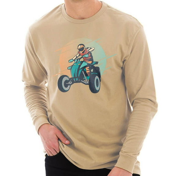 Big Size Better On The Slopes Graphic Long Sleeve Crewneck Tee - Mushroom XL