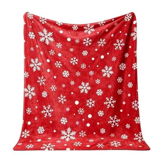 Christmas Flannel Throw Blanket, Soft Holiday Printed Fleece Blanket for Sofa Couch Bed Home Xmas Seasonal Decoration