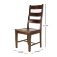 thumbnail image 4 of DecMode Mango Wood Ladder Back Dining Chair, Brown, 4 of 13