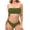 Army Green, variant on Women's Two Piece Swimsuit Bathing Suit Tie Side Ribbed Bandeau Bikini Set Swimwear Shoulders Push-up Bathing Suits
