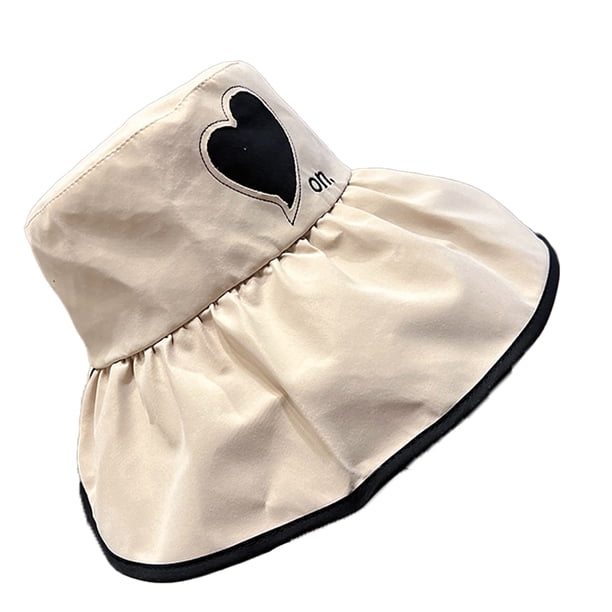 Sombrero de verano con estampado de amor, circunferencia de 56-58 cm, sombrero para el sol, sombrero de pescador anti-ultravioleta, sombrero para el sol con circunferencia de cabeza grande