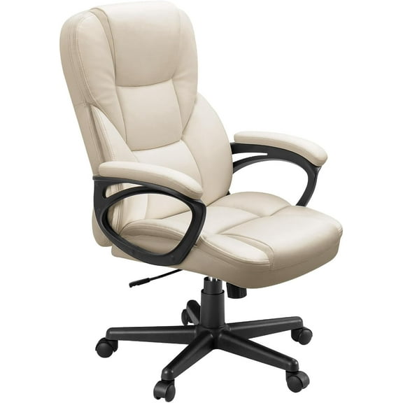 Office Executive Chair High Back Adjustable Managerial Home Desk Chair, Swivel Computer PU Leather Chair with Lumbar Support