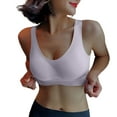 thumbnail image 4 of successthop Comfort Bras for Women No Underwire Push up Bralettes Padded Cross Side Buckle Back Wide Strap Supportive Corset Bra Full Coverage Crop Tank Top Comfort Lingerie Gray XL, 4 of 6