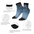 thumbnail image 5 of Fuzoiu Gold And Blue Fireworks Print Adult Socks, Crew Moisture-wicking Socks, Unisex Cushion Crew Socks,Casual Sports Ankle Socks, 5 of 7