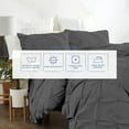 thumbnail image 7 of Kotton Culture 600TC Pinch Pleated Duvet Cover, 100% Egyptian Cotton (Grey, Twin/TwinXL, 1 Piece), 7 of 7