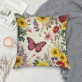 thumbnail image 5 of Pioneer Flower And Butterfly Pillow Covers,Pioneer Flower And Butterfly Throw Pillow Covers 18"×18" ,Living Room Sofa Couch Pillow Covers,Decorative Pillow Covers, 5 of 7