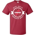 thumbnail image 3 of Inktastic Heart Health Awareness Month February with Red Ribbon Badge T-Shirt, 3 of 5