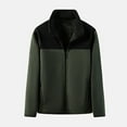 thumbnail image 2 of YOIAVAIOY Mens Fleece Lined Jacket Color Block Long Sleeve Jackets Fall Winter Lightweight Athletic Jacket with Pocket Army Green XXXXXL, 2 of 4
