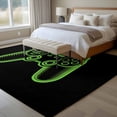thumbnail image 4 of 5'x8' Area Rugs, Green Game Controller Indoor Outdoor Area Rug for Living Room Bedroom, Modern Art Gaming Handheld Black Washable Bathroom Rugs Kitchen Floor Carpet Mats Home Decor Aesthetic, 4 of 8