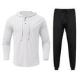 thumbnail image 4 of Men‘s Pure Color Lightweight Sweat Absorption Sports Long Sleeve Pullover Sweatshirt Set, 4 of 6