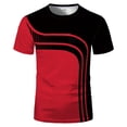 thumbnail image 3 of ZXLBBD Tshirts Shirts for Men Short Sleeve Patchwork Color 3D Digital Graphic Tee Loose Fit Workout Shirts Athletic T Shirts for Man Dailywear,Red,XL, 3 of 3