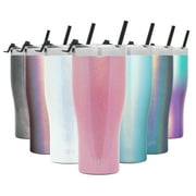 Simple Modern 32oz. Slim Cruiser Tumbler with Straw & Closing Lid Travel Mug - Gift Double Wall Vacuum Insulated - 18/8 Stainless Steel Water Bottle Shimmer: Rose Quartz