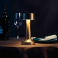 thumbnail image 2 of Lampe de table Bar à Intensité Variable Hôtel Café Sans Fil rechargeable Écran Tactile Tête de Lit Chambre Restaurant Lampe de table Or, 2 of 5
