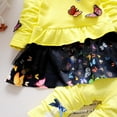 thumbnail image 3 of Baby Girls Clothing Set 2pcs Long Sleeve T Shirt and Skirt Pants Cute Clothes for Kids,Yellow,3-4Years, 3 of 5