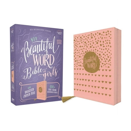 Beautiful Word Niv, Beautiful Word Bible for Girls, Updated Edition, Leathersoft, Zippered, Pink, Red Letter, Comfort Print: 600  Full-, (Hardcover)