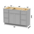 thumbnail image 2 of 48 in. W x 21 in. D x 32.5 in. H Freestanding Bathroom Vanity Cabinet without Top in Gray, 2 of 5