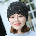 thumbnail image 4 of Herrnalise Knitted Hat Women Autumn And Winter Solid Color Turban Hat Piles Of Hats Breathable Hat, 4 of 4
