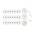 thumbnail image 1 of Juego de 3 piezas de perillas de volumen y tono para pastilla de guitarra duraderas, color blanco, 1 of 5