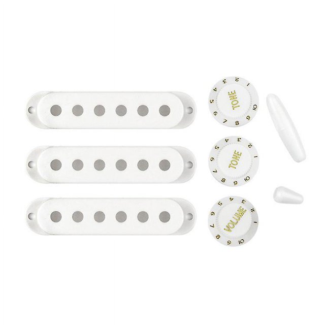 Juego de 3 piezas de perillas de volumen y tono para pastilla de guitarra duraderas, color blanco
