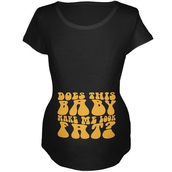 Funny Baby Fat Maternity Soft T Shirt Black MD