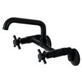 thumbnail image 1 of Kingston Brass KS423MB Concord Two-Handle Wall-Mount Kitchen Faucet, Matte Black, 1 of 1