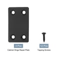 thumbnail image 3 of Uxcell 3 Set Flat Repair Plates, 1.5 x 2.36 Inch Stainless Steel Flat Straight Brace Bracket, Black, 3 of 7
