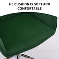 thumbnail image 2 of Newest Silver Base Swivel Chair, Velvet Ergonomic Office Chair with Memory Foam Cushion, Green, Adjustable, 2 of 9