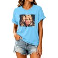 thumbnail image 3 of Womens Dolly Country Music Legend Shirts Vintage Graphic Shirt Casual Crewneck Tee Short Sleeve Retro Loose Fit T Shirts Top, 3 of 5