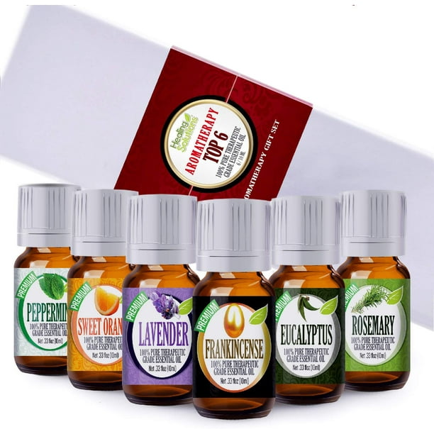 Healing Solutions Aromatherapy Top 6 Set of Essential Oils Walmart